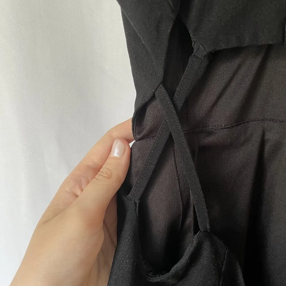 Tobi little black dress cutouts deep v-neck short backless dress night out - Image 5