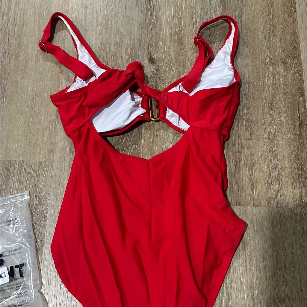 NWT women’s red sexy cut out one piece bathing suit - Image 3