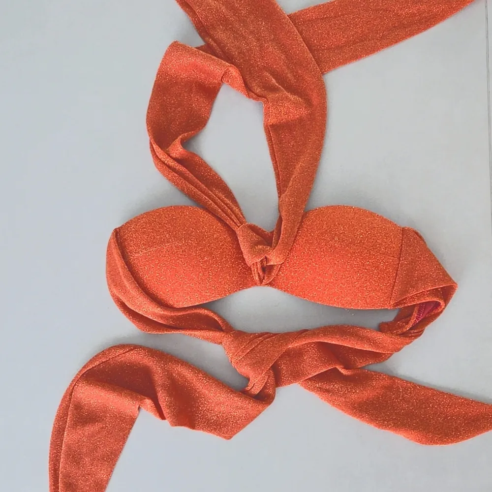 Agua De Coco Bikini Swimwear Set in Shimmering Orange - Image 2