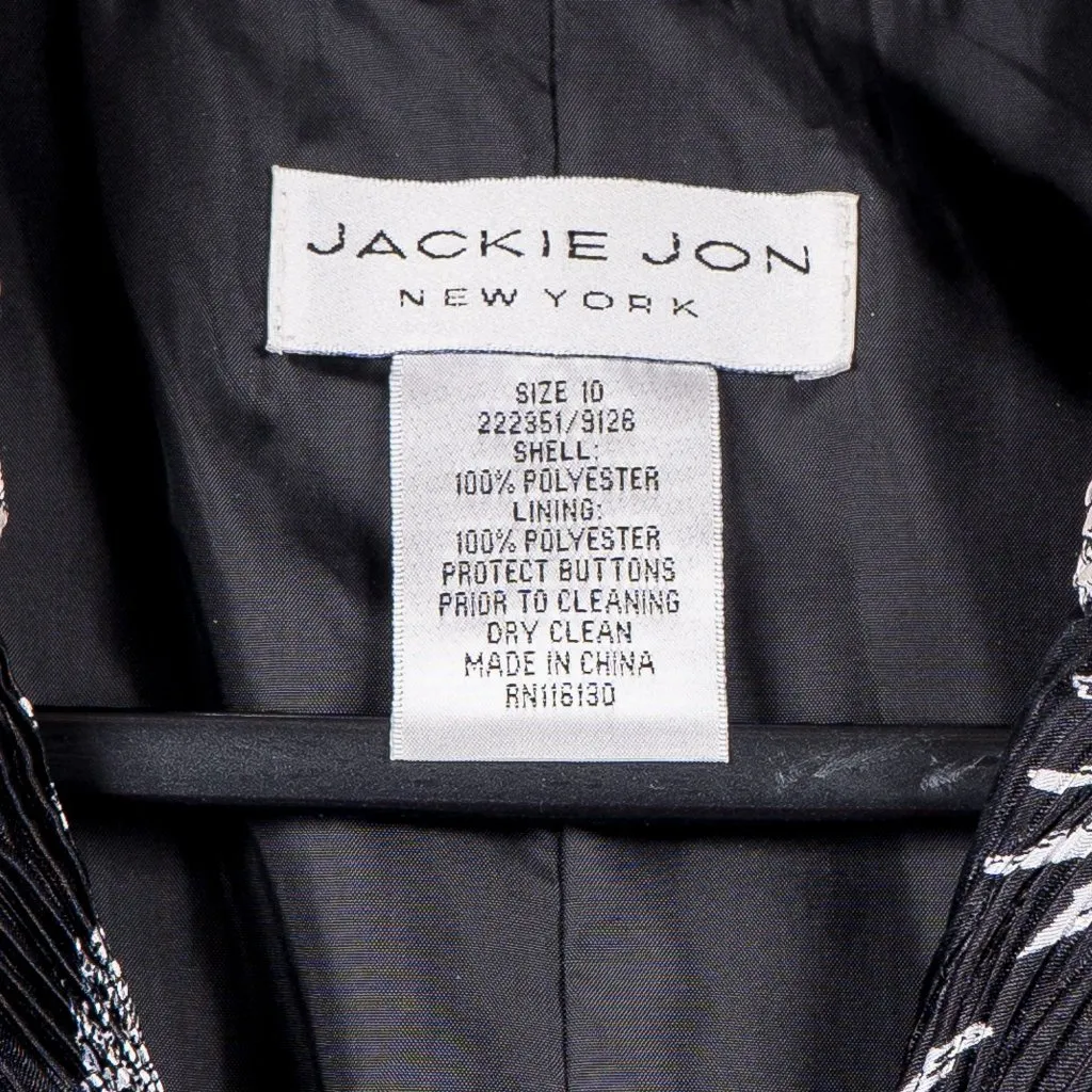 Pineapple Blazer 10 Womens Black White Textured Buttons Career Casual Pleated - Image 5