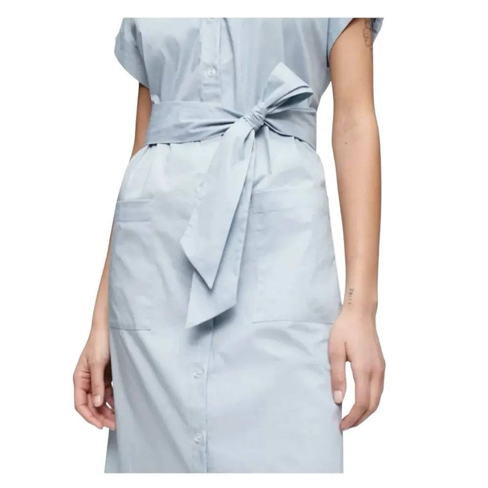 XL CALVIN KLEIN BLUE Button Shirt Dress
TIE Collared Signature Big Pocket NWT - Image 3