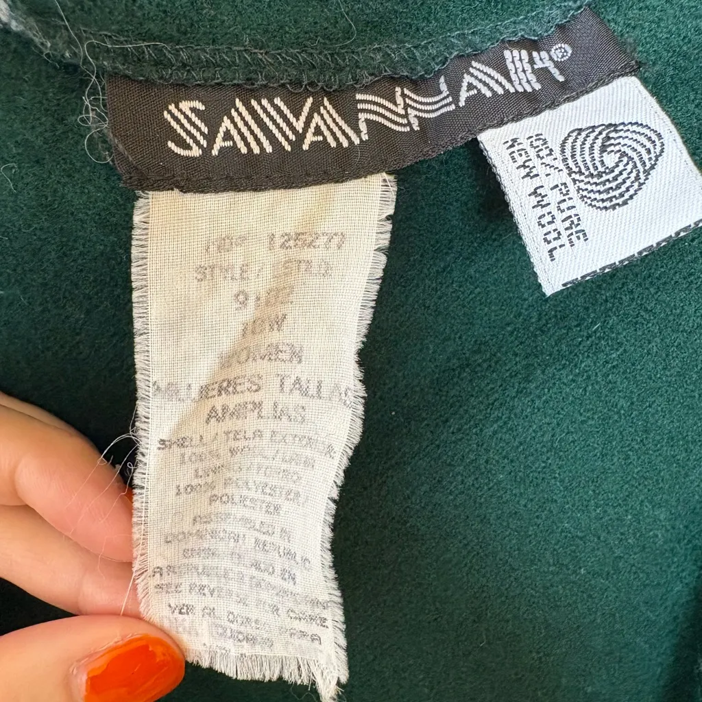 Vintage Savannah Green Wool Pencil Skirt Classic Minimalist Size 18W - Image 4