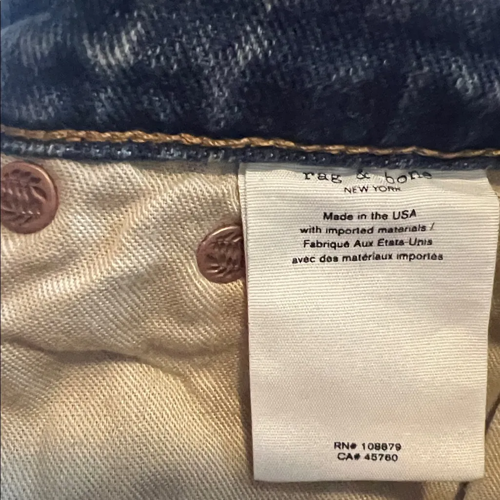 Rag & Bone Stella Cate Mid Rise Skinny Jean Medium Indigo Wash 28 x 30 NWT - Image 9