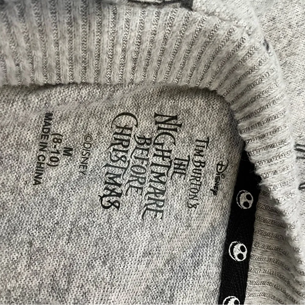 Tim Burton The Nightmare Before Christmas Crew Neck Tunic Sweater Size Medium Gray - Image 3