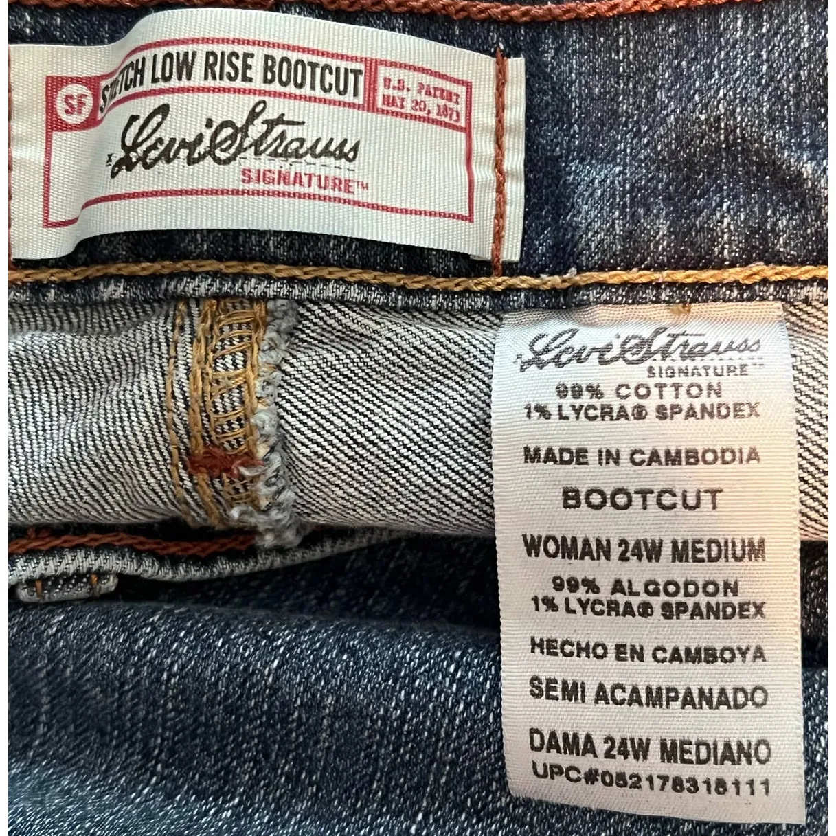 Levi Strauss‎ Signature Women's Stretch Low Rise Bootcut Jeans Size 24W Medium - Image 3