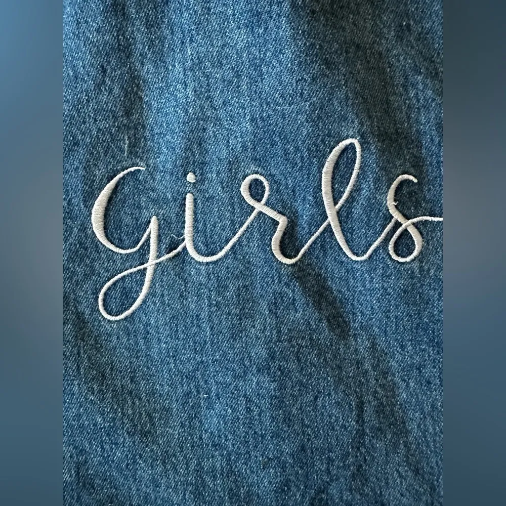 Samantha Sipos Gingham Collar Embroidered "Girls"
Denim Jacket Size Medi… Blue Size M - Image 6