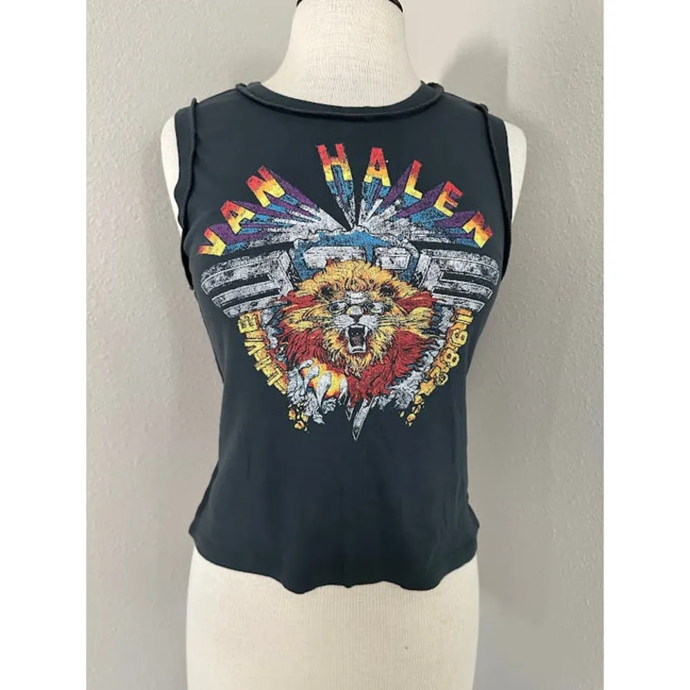 Daydreamer Van Halen Live 1982 Reverse Shrunken Tank Vintage Black Medium DT133 - Image 3
