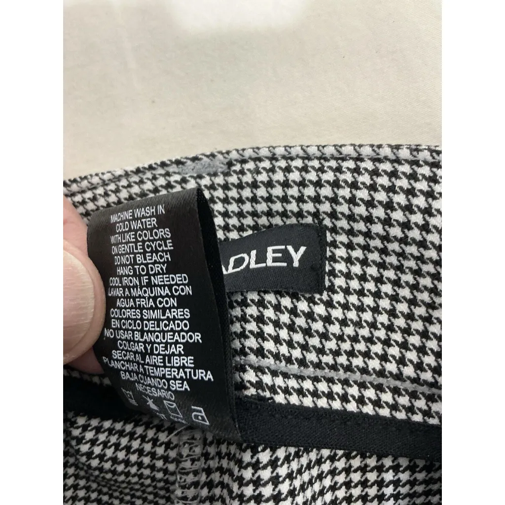 Womans Hilary Radley Pullon Black White Check Stretch Long Pants XL - Image 4