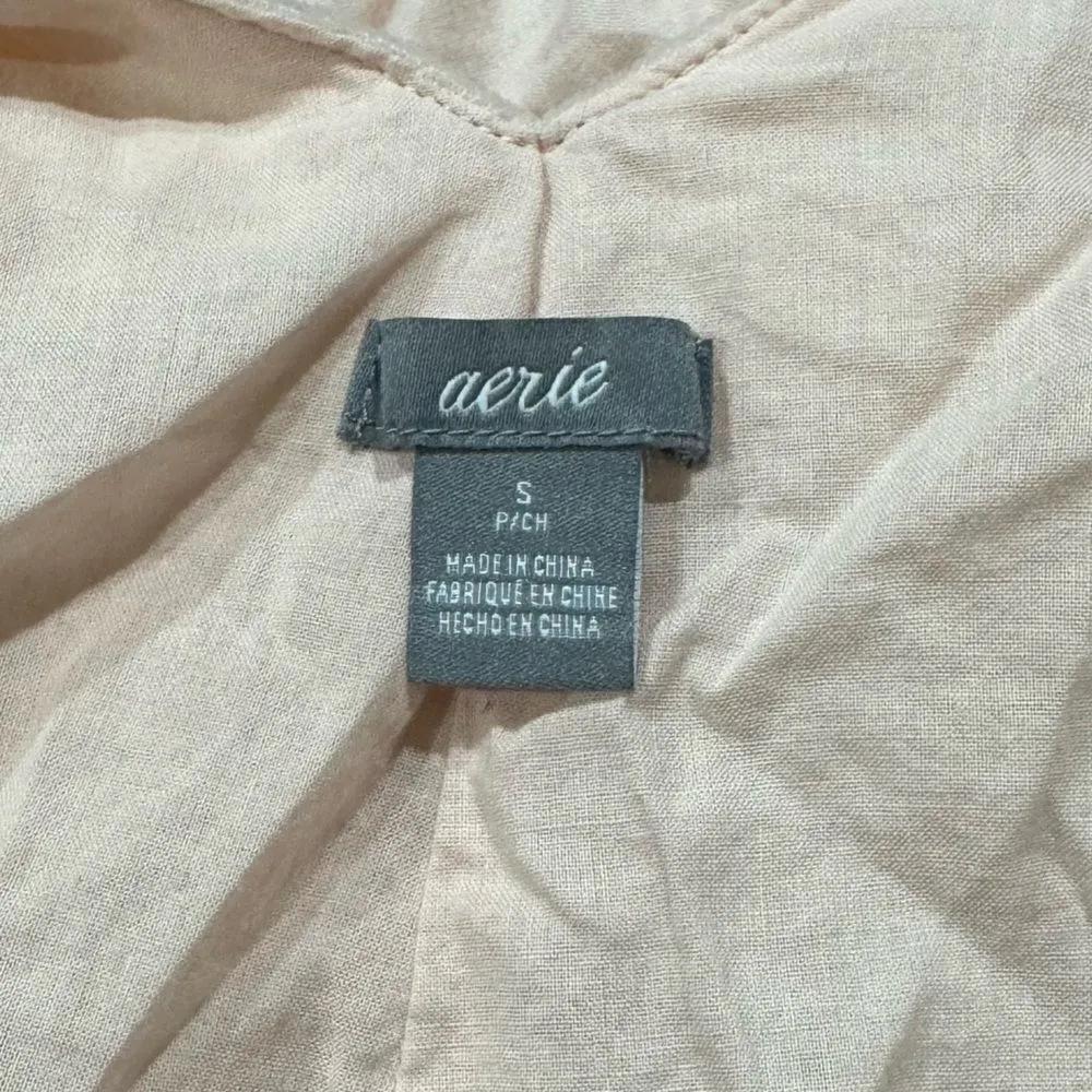 Aerie Pink Peplum Crushed Velvet Tank Top Women’s Small - Image 3