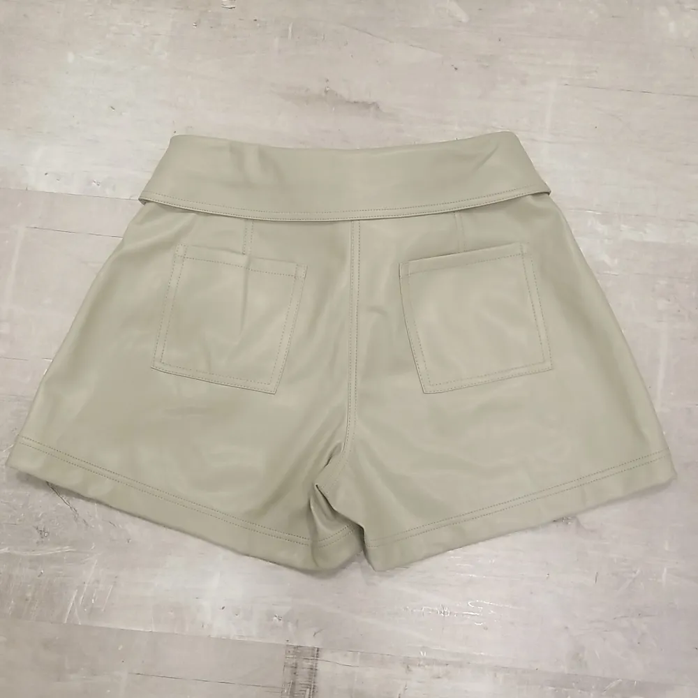 💕JONATHAN SIMKHAI💕 Mari Vegan Leather Tie Shorts Eucalyptus Sage Green 10 NWT - Image 14