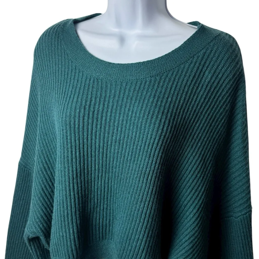 Sweaty Betty Turquoise Wool Cashmere Blend Ribbed Crop Sweater Cozy Holiday‎ S/M - Image 3
