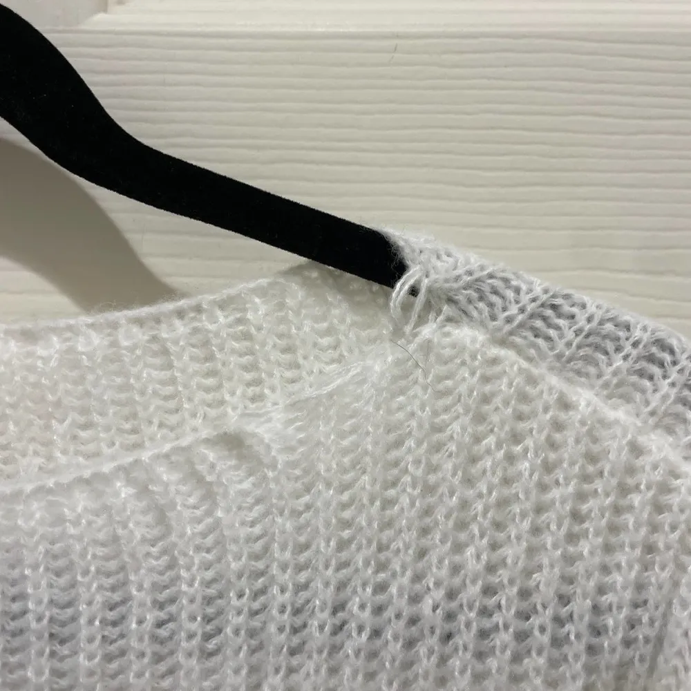 Boutique White Knit Oversize Tunic Sweater - Image 4
