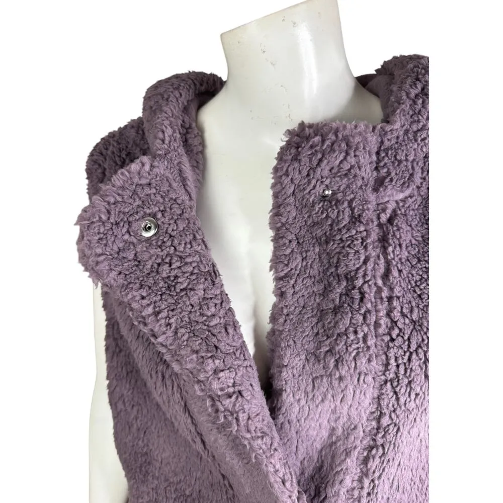 Koolaburra by UGG Brushed Back Sherpa Cozy Vest Moonscape/Purple Large NWOT - Image 10