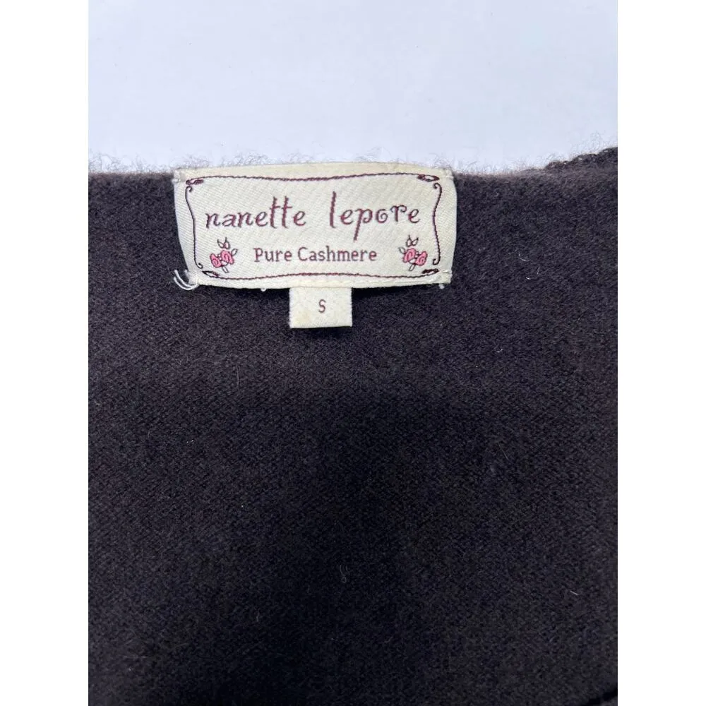 Nanette Lepore pure cashmere dark brown sleeveless sweater Vest Size S - Image 3