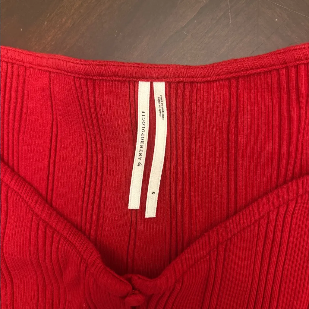 Anthropologie Red Off-Shoulder Sweater - Image 4