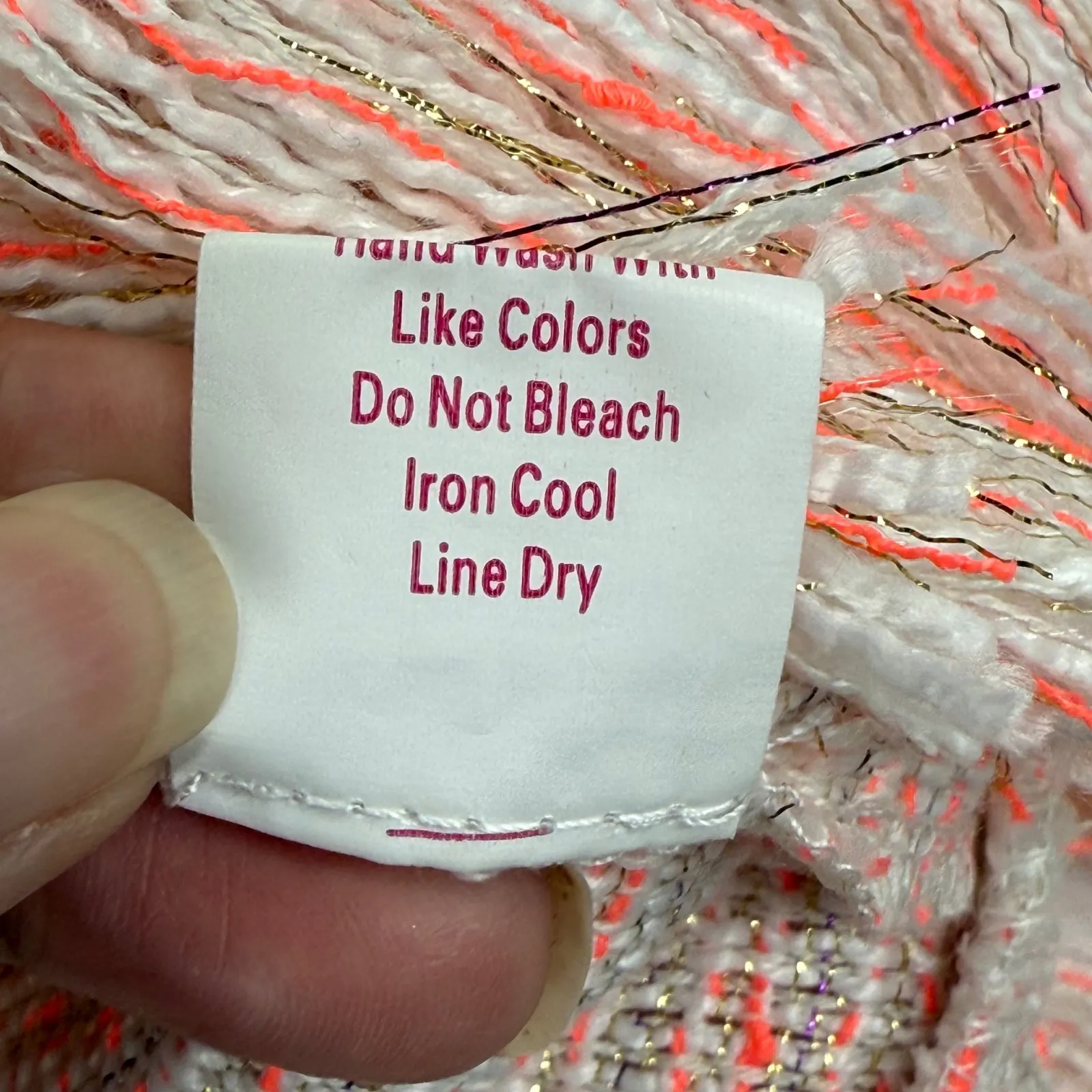 Julie Brown NYC Tweed Fringed Sleeveless Top Pink Gold Size 4‎ - Image 6