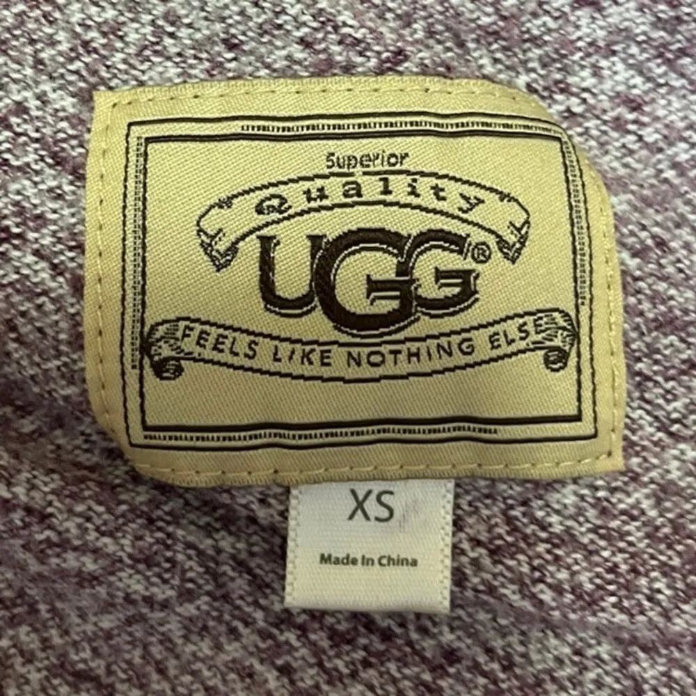 UGG Purple Long Sleeve Knit Shawl Collar Open Cardigan Sweater Top Size XS - Image 3