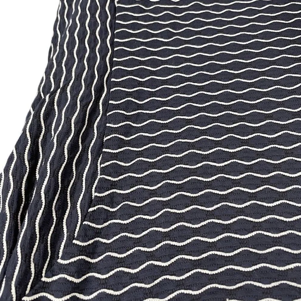 Milly Maria Dress Bodycon Wavy Stripes Navy Blue White Size Medium - Image 8