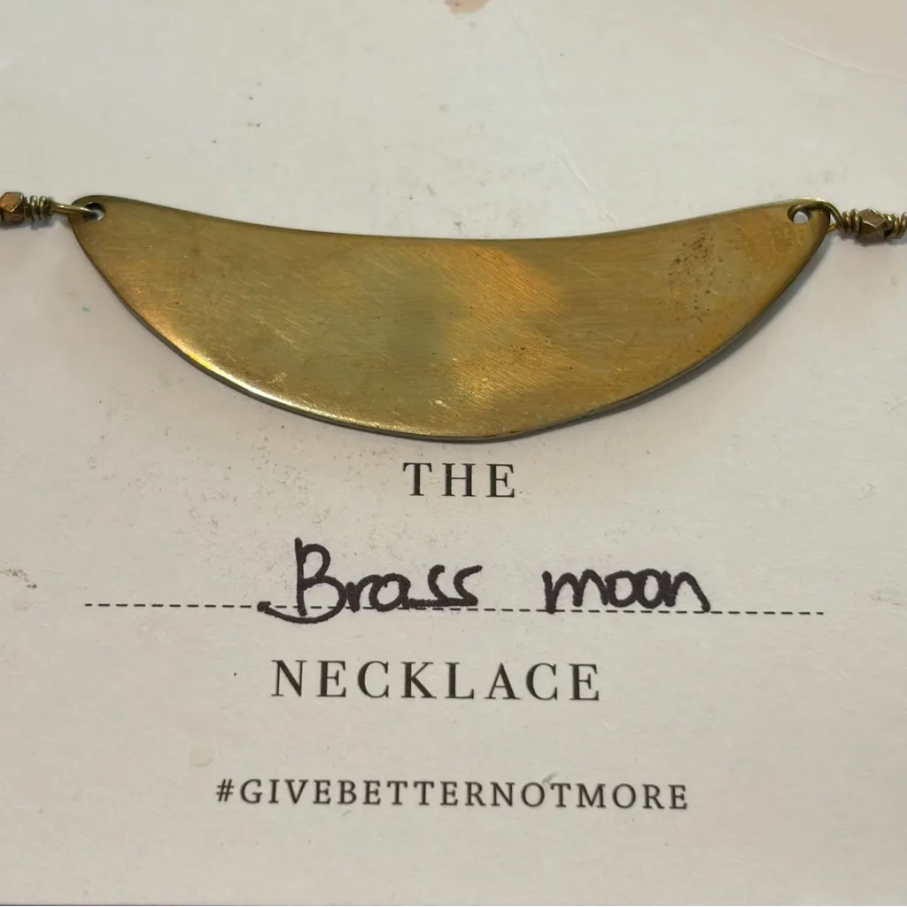 NEW Sseko Brass Moon Fair Trade Handmade Necklace - Image 4