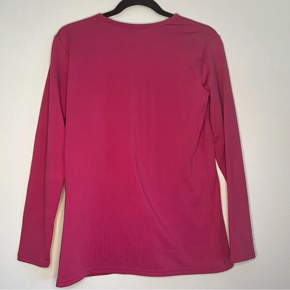 Thermajane Women’s Medium Fuchsia Long Sleeve‎ Base Layer Top Pink - Image 3