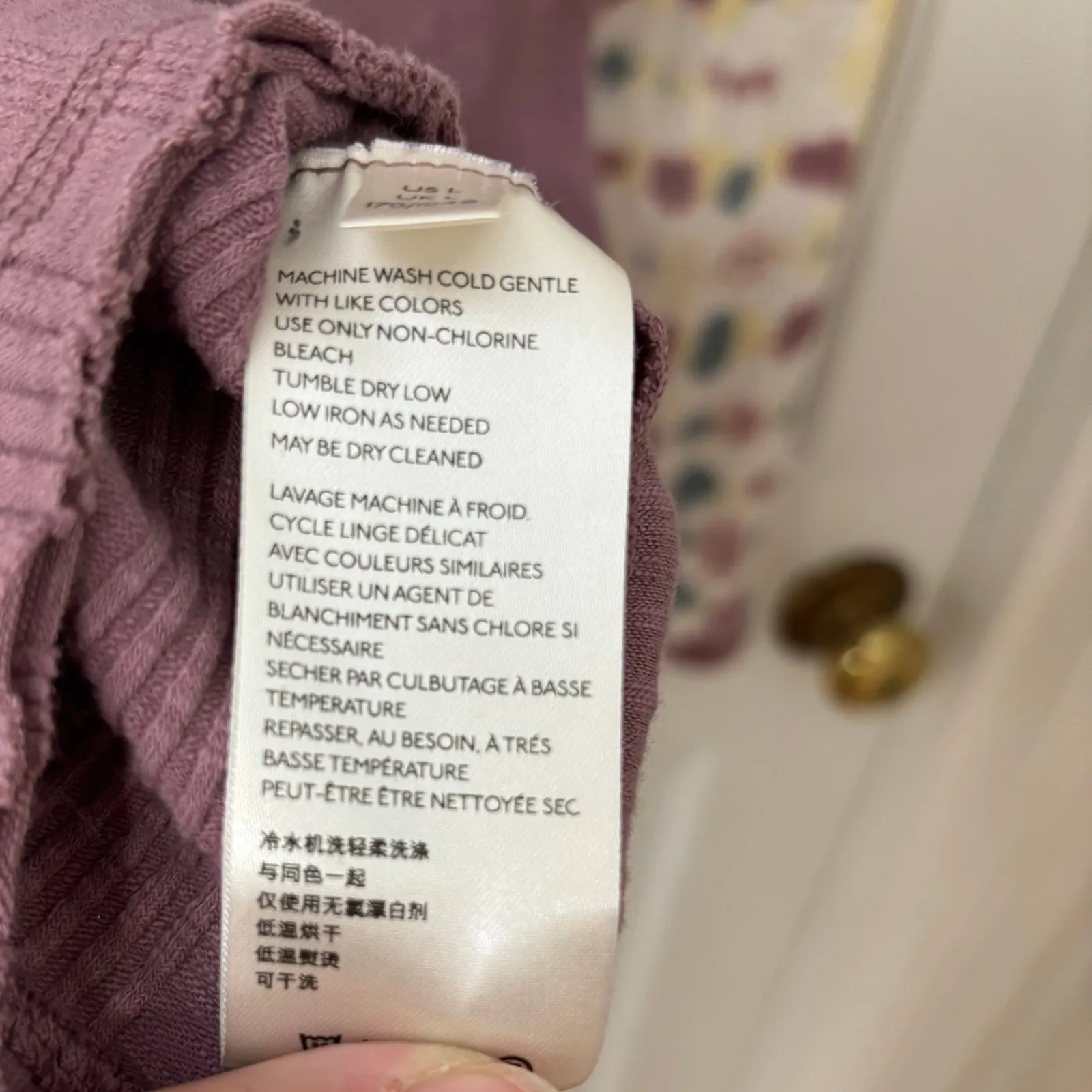 We‎ The Free Big Sur Long Sleeve Top Sz L Boho Hippie Ribbed Tie Dye Scoop Neck - Image 5