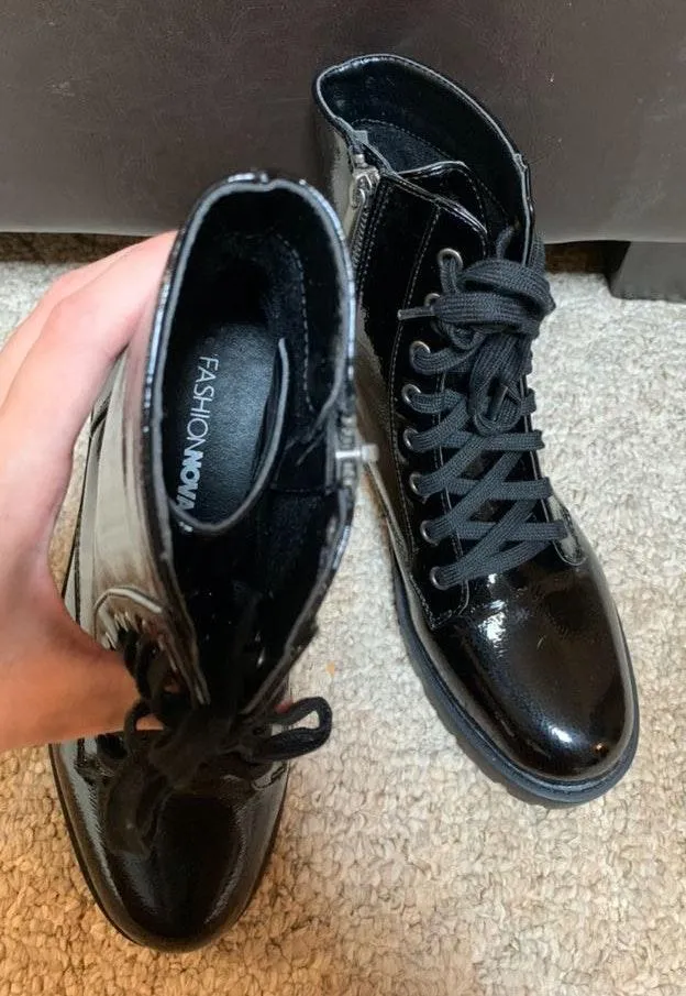 Combat Boots Black Size 7 - Image 2