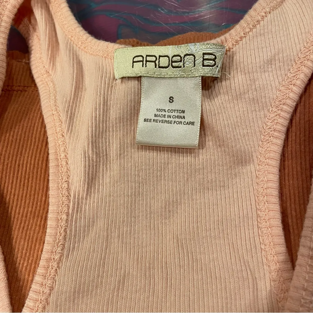 Cute Arden B. Y2K ribbed sequin peach ombre tank top stretchy fitted - Image 3