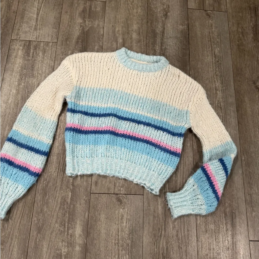 Noisy may Blue and White Striped Sweater - Image 6