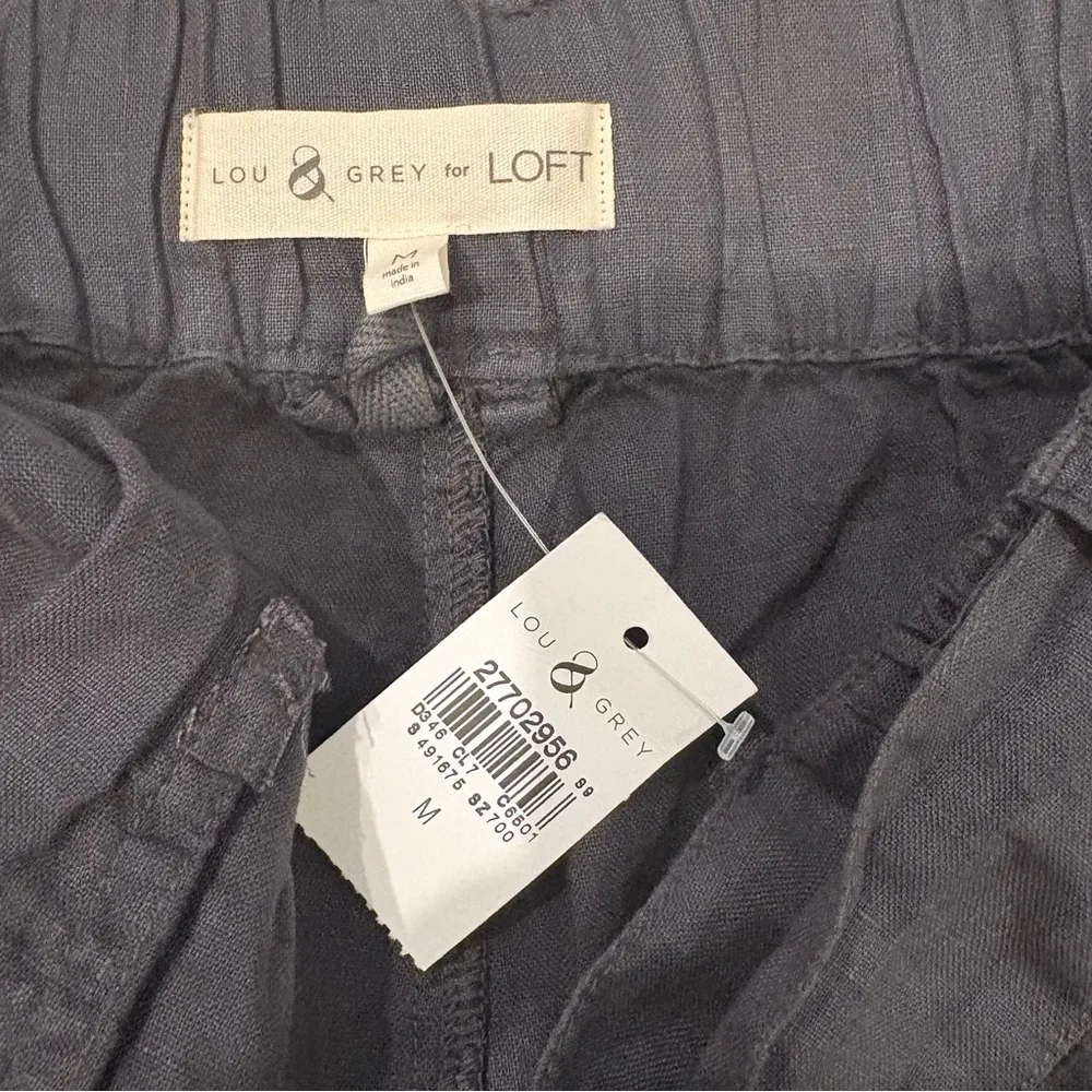 NWT, LOFT Lou & Grey Tie Waist Linen Shorts in Dark Gray, Sz M - Image 12