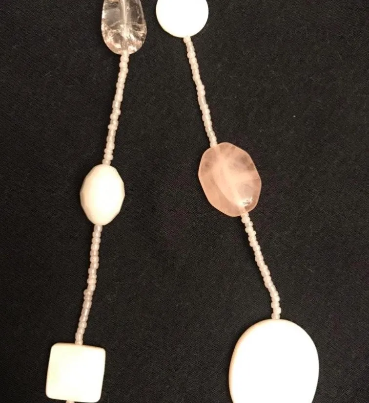 Women's White Beaded Rope Necklace - Image 2