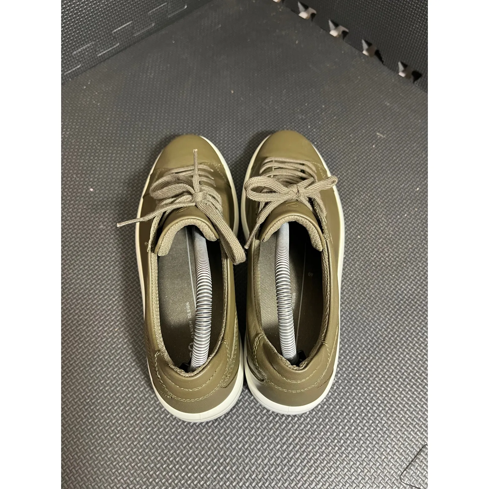 Ecco Womens Green Leather Soft Sneaker Casual Shoes‎ Size 40 US 9-9.5 - Image 6