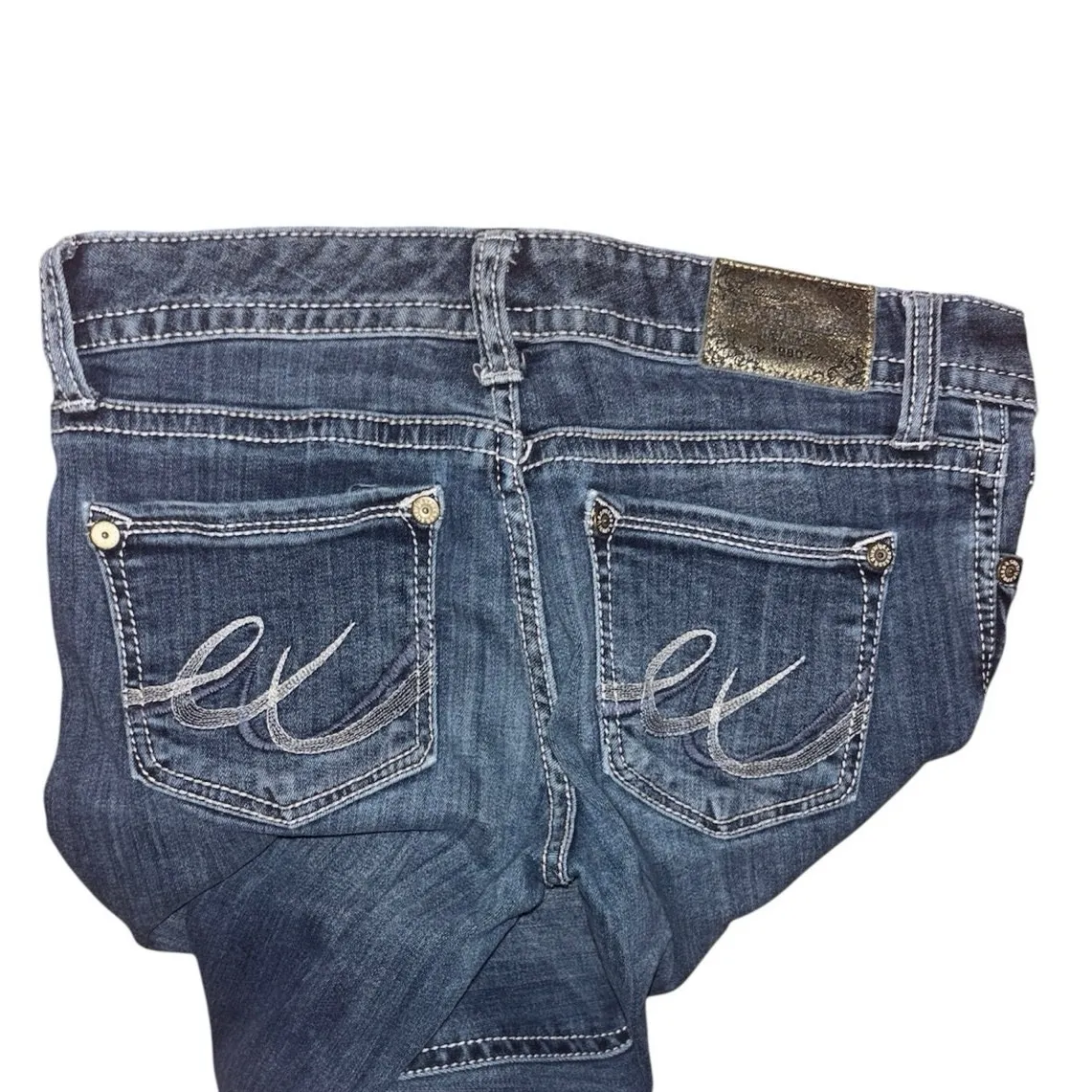 Express Jeans Dark Bootcut Size 4 Blue - Image 4