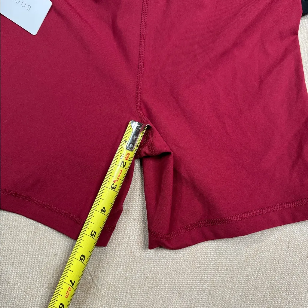 Yogalicious Biker Shorts 2-Pack Womens M Black & Red High Rise 5in Athleisure - Image 7