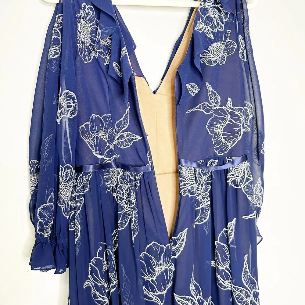 Marchesa Notte Floral Midi Dress Embroidered Long - Image 8