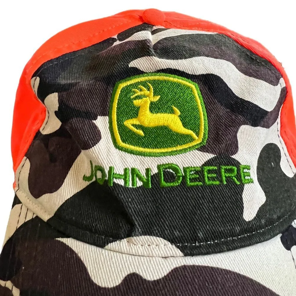 John Deere camo and hunter orange unisex size small hat - Image 6