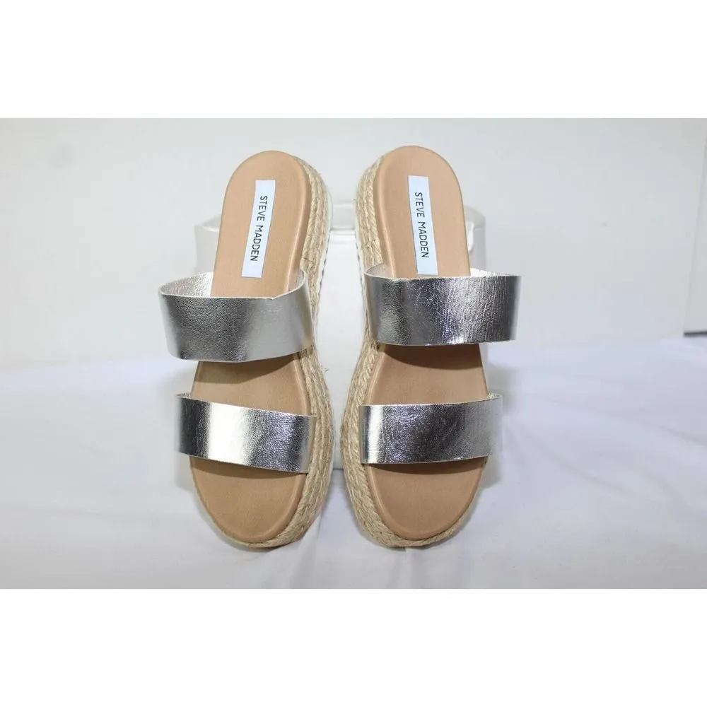 ladies STEVE MADDEN arran silver wedges size 10 - Image 6