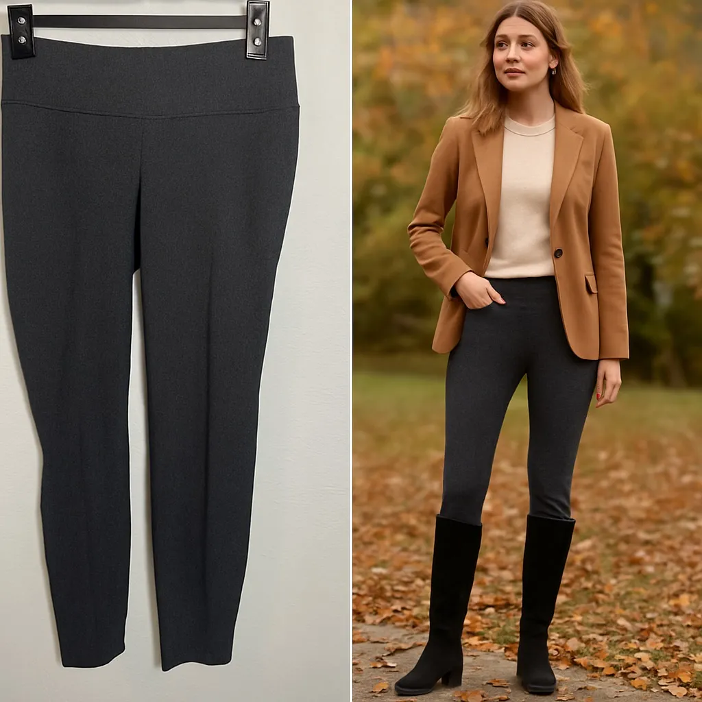 Nine West Gray Herringbone Leggings | Size Small‎ - Image 2