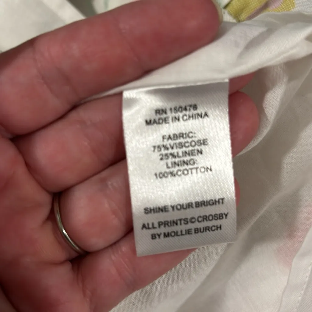 CROSBY by Mollie Burch linen cotton floral midi maxi size M - Image 11