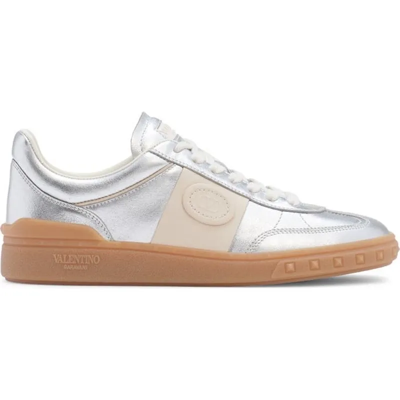 Valentino Garavani Upvillage Metallic Silver Low Top Sneakers 10.5 - Image 3