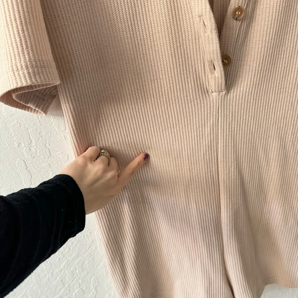 Princess Polly Beige Kegan Romper Henley Waffle Knit Size 2 - Image 7