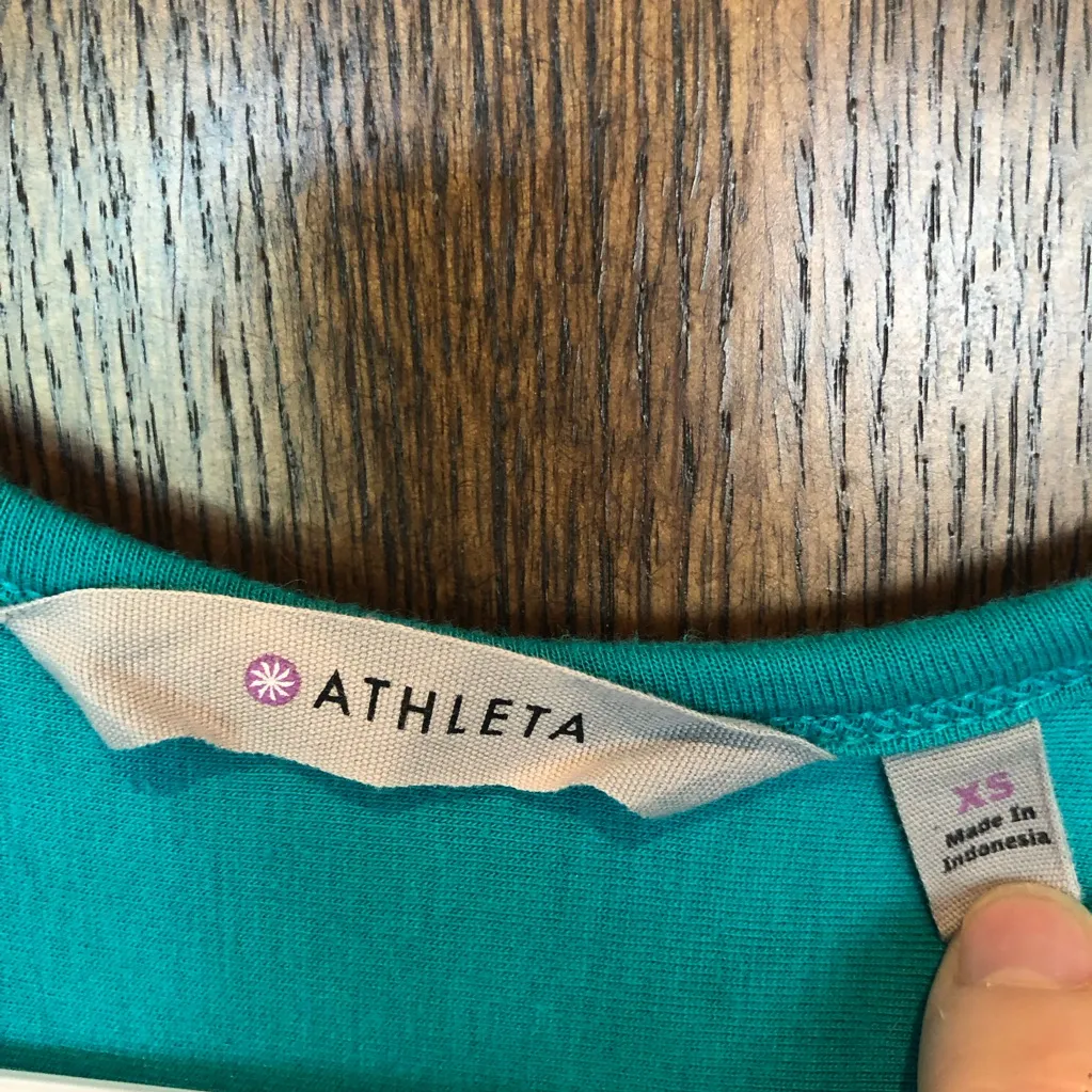 Athleta Women Sz. XS Blue & teal Ombre Stripe maxi Length razor back Tank Dress - Image 2