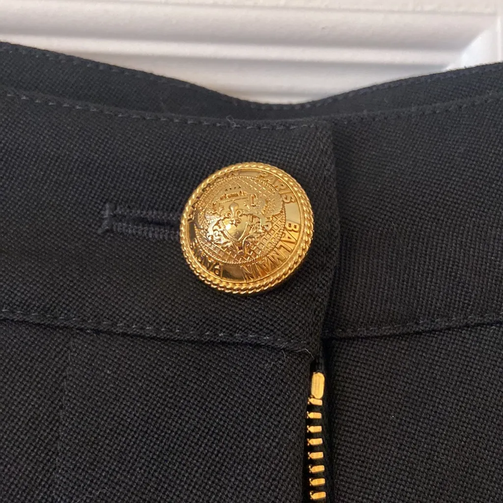 Balmain Paris Black High-Waisted Pants size 34 inseam 30” waist 24” color black - Image 3