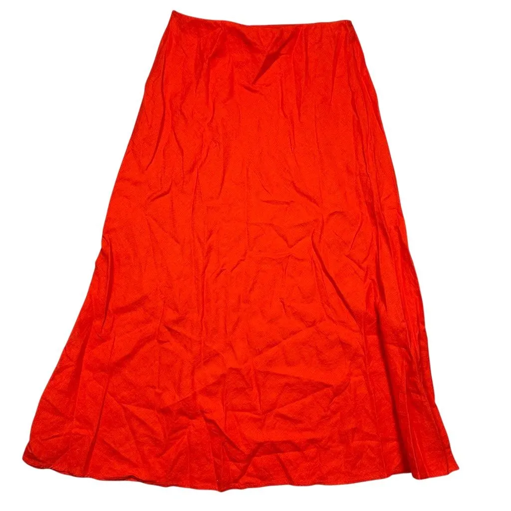 NWT Madewell Women's Size 14 Red Line Maxi Slip Skirt Elastic Waist Casual - Image 8