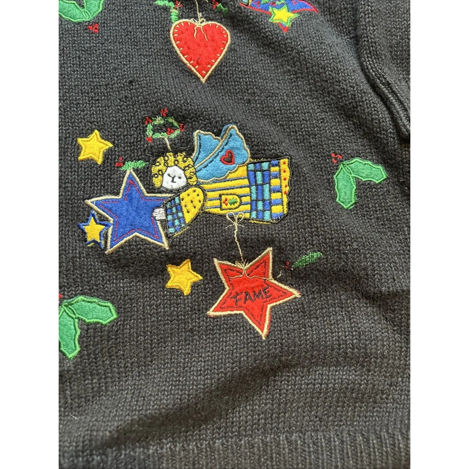 Quacker Factory Cardigan Sweater Womens Large Angels Miracles Button Front - Image 5