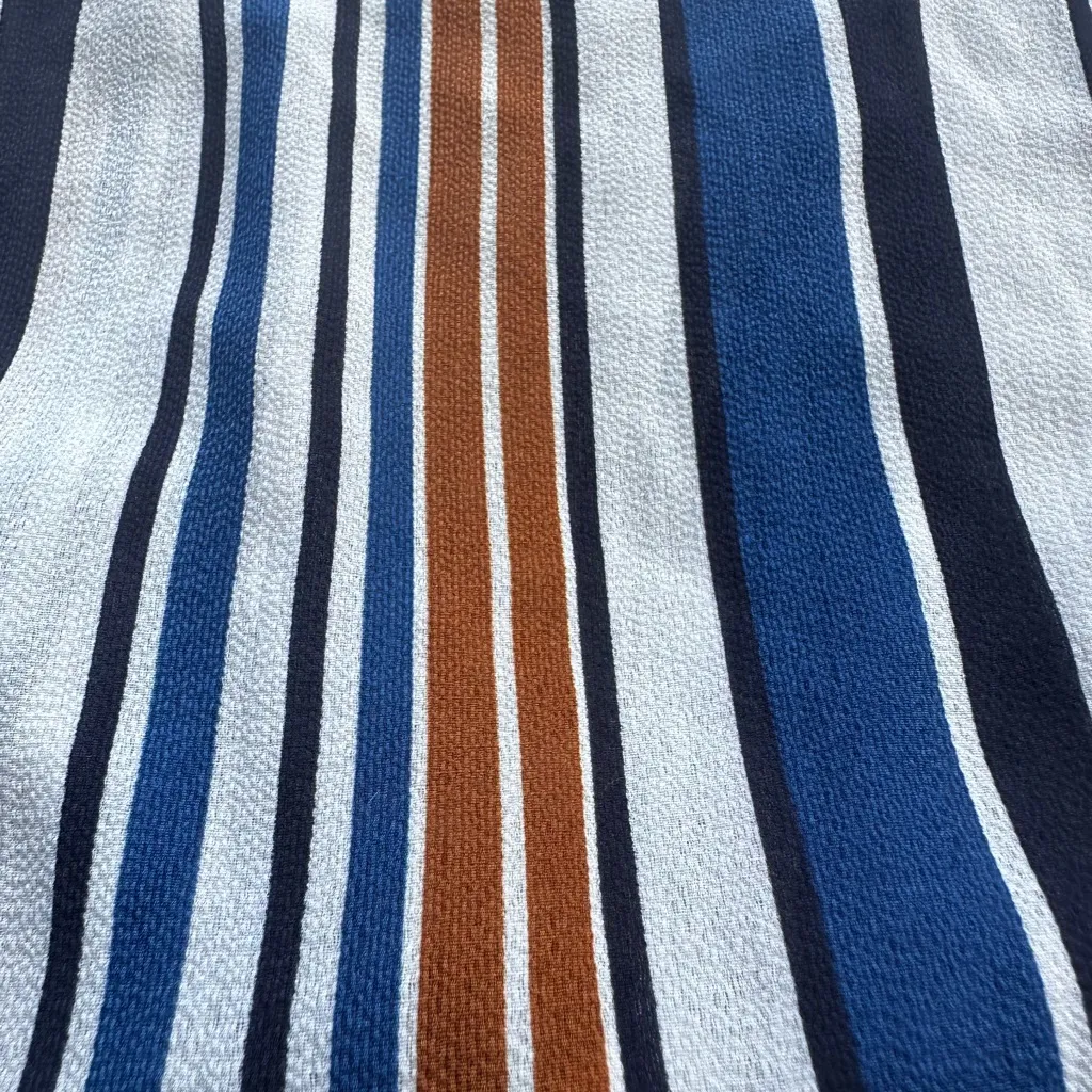 Shein Boho Deep V-Neckline Knot Front Striped Bishop Sleeve Crop Top Size Small - Image 7