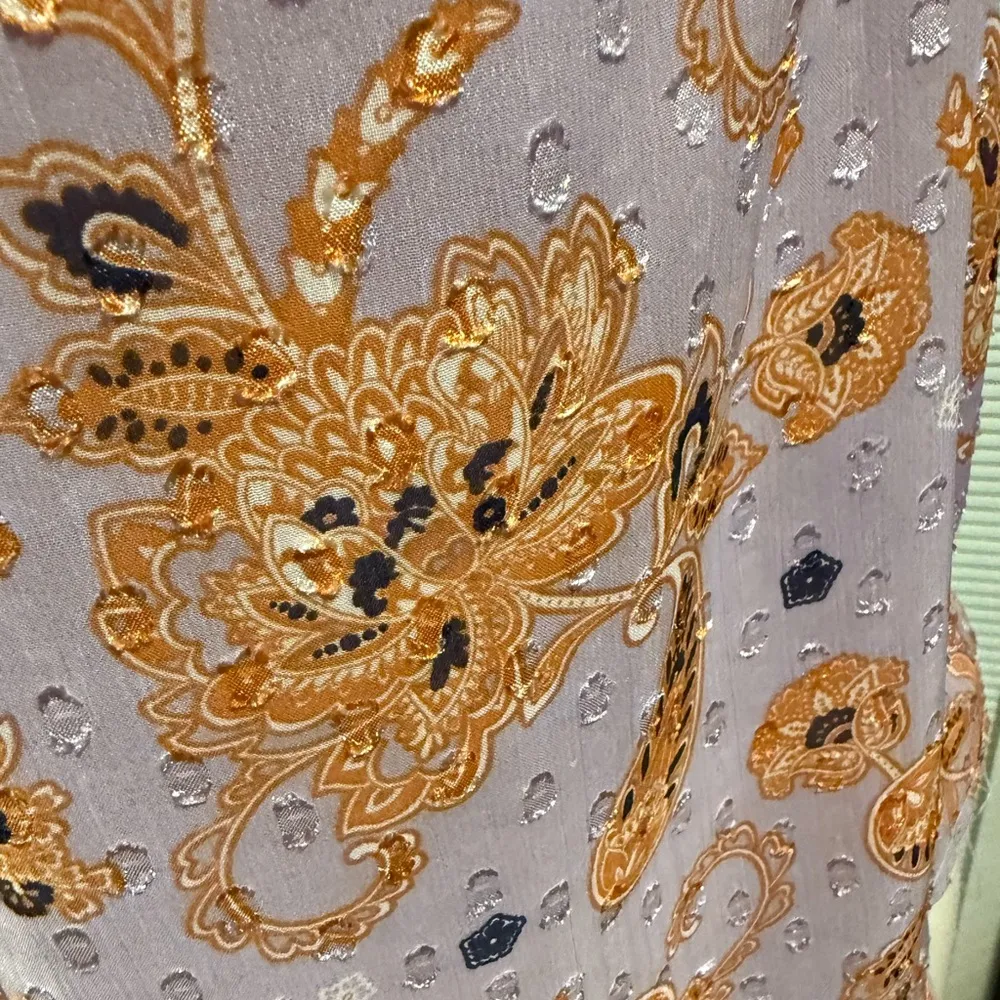 Floral Ruffle Sleeve Dress Purple Size XS - Image 10