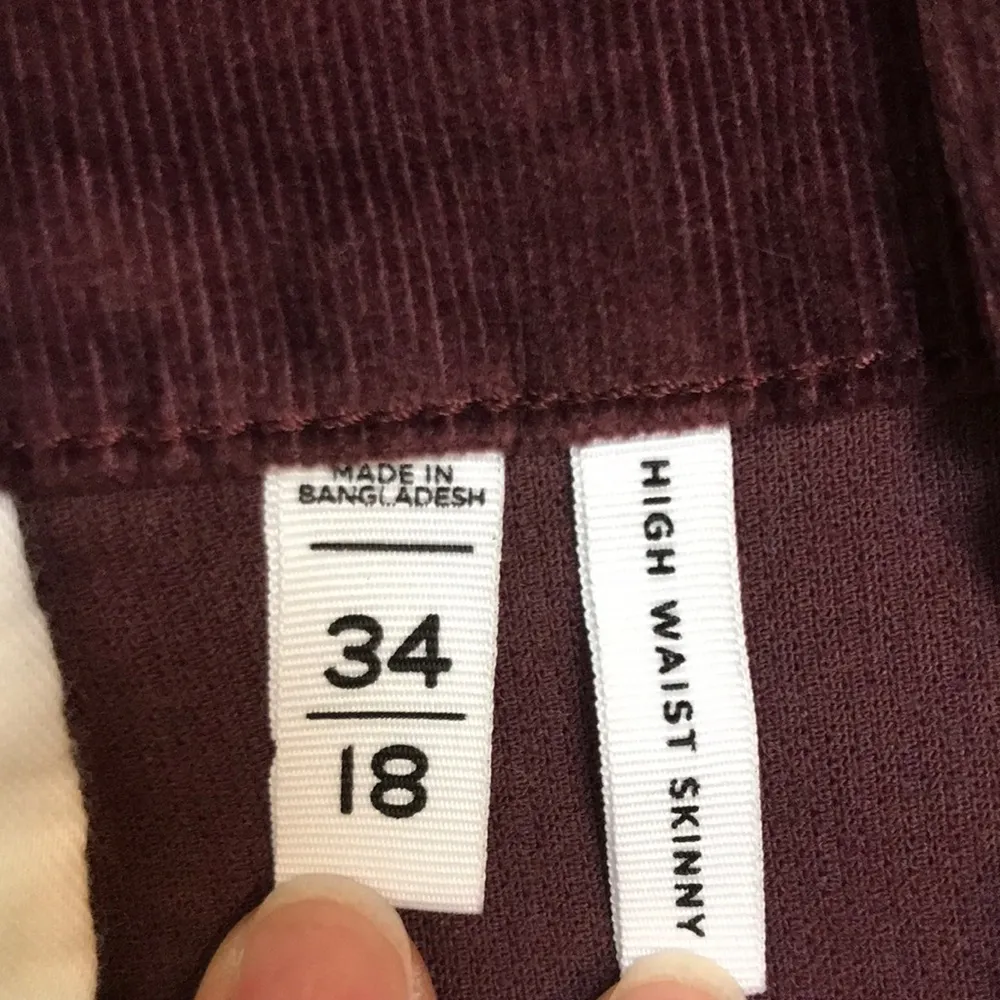 LOFT Women’s High Waist Skinny Corduroy Burgundy Purple Pants - Image 8