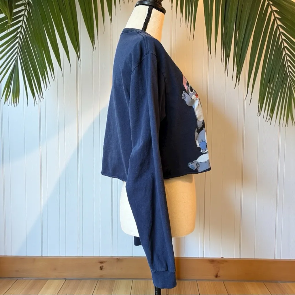 DISNEY Stitch Long Sleeve Cropped Graphic Tee – Size M - Image 2