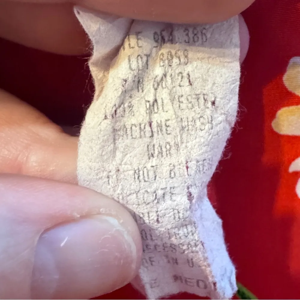 Vintage Maren Blouse Top Vibrant Flowers on a Red Background Size Med - Image 8