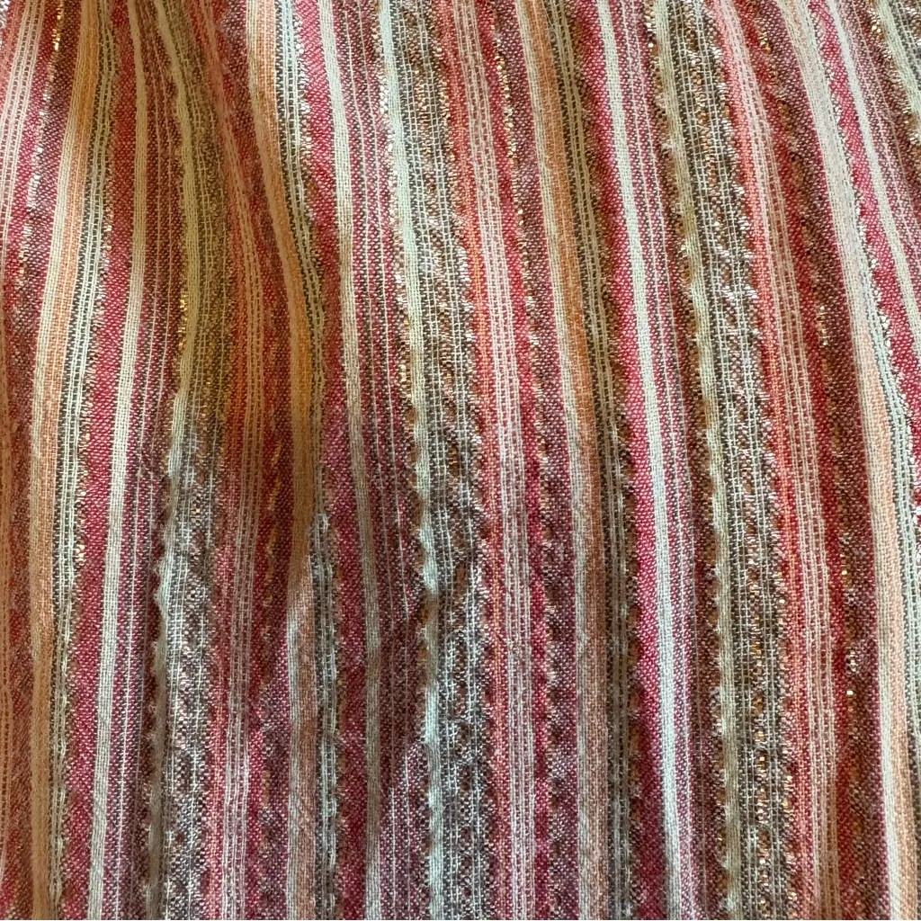 Linda & Ezra Maxi Dress Pink Metallic Stripes Colorful size XLarge White - Image 9